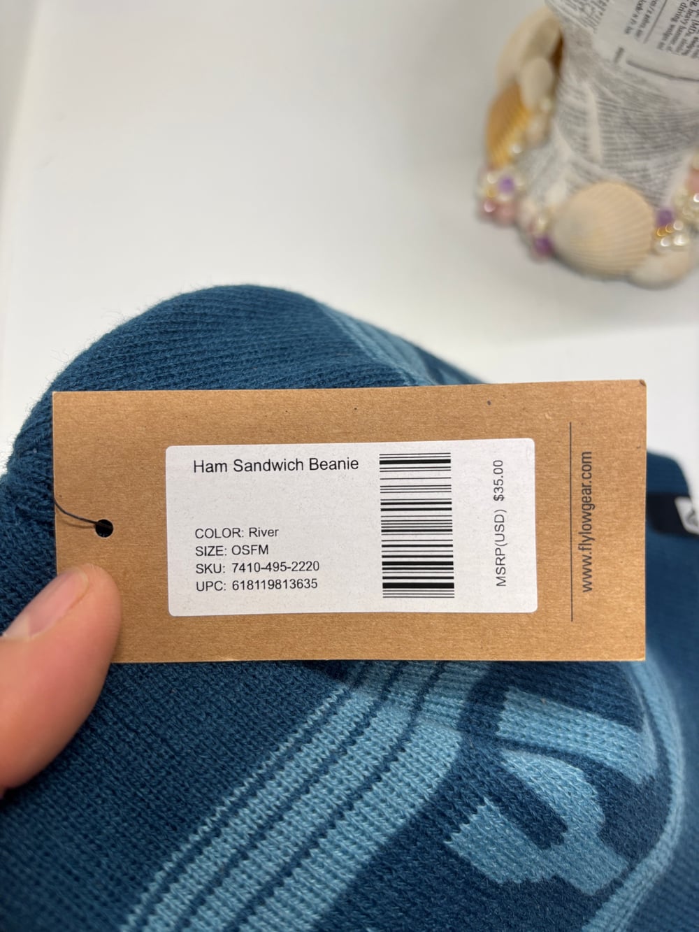 Flylow Blue Knit Logo Beanie Hat New With Tags — image 5 of 6